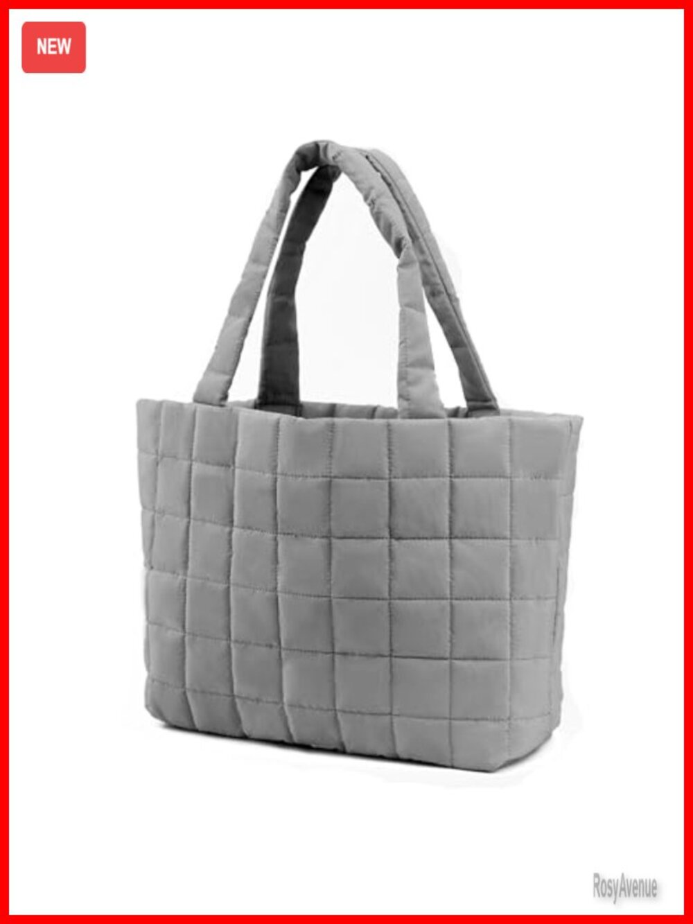 Quilted Puffer Tote Bag, Lightweight Carryall Shoulder Bag for Travel Work